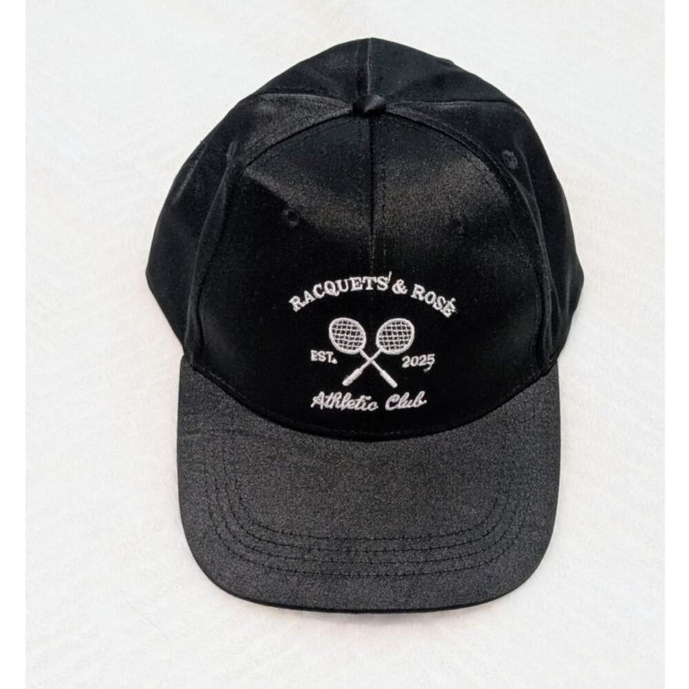 Racquets & Rose Est. 2025 Athletic Club Black Ballcap Hat